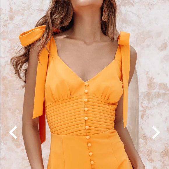 Lavish Alice Dresses & Skirts - Stunning kamila tie strap micro button midi dress in orange. Size 8 RRP£118.00